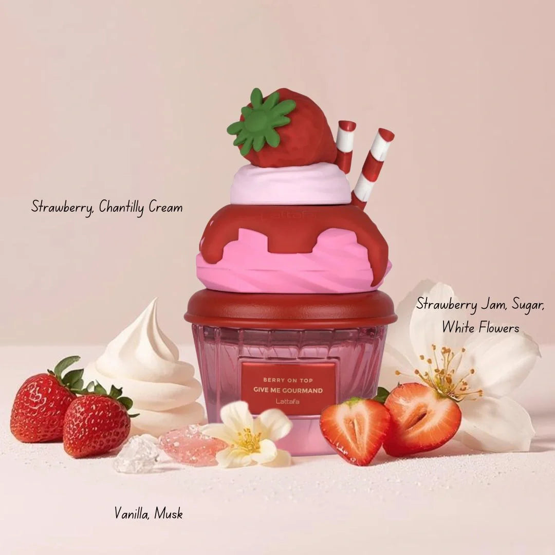 Give me Gourmand Berry on Top Eau de Parfum Spray 75ml (2.5 oz) by Lattafa