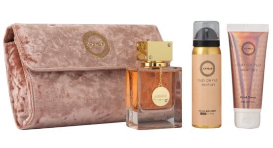 Club de Nuit Ladies 2.37oz Extrait + Lotion + Body Spray + Bag by Armaf
