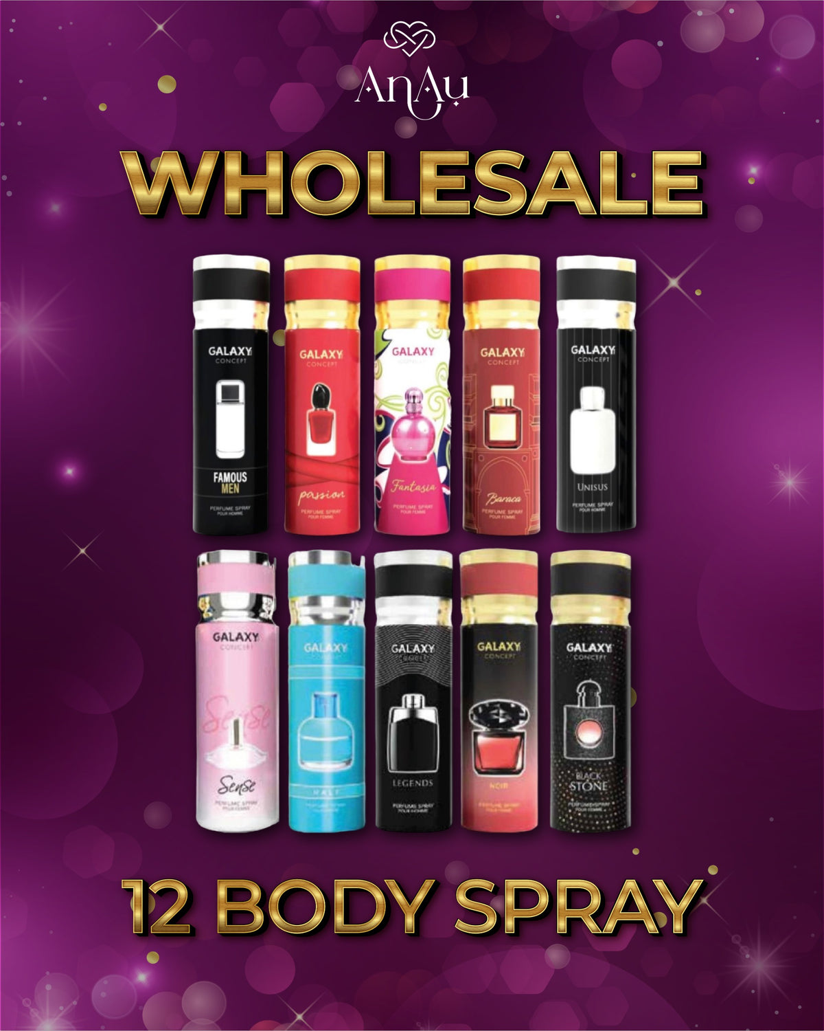 12 Pack Mix Galaxy Body Spray