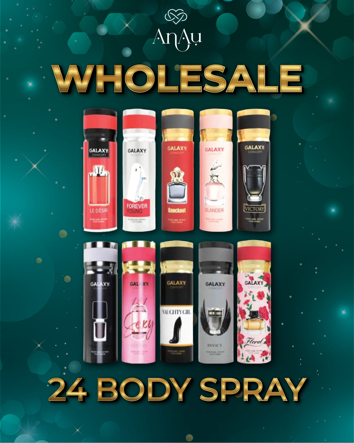 24 Pack Mix Galaxy Body Spray