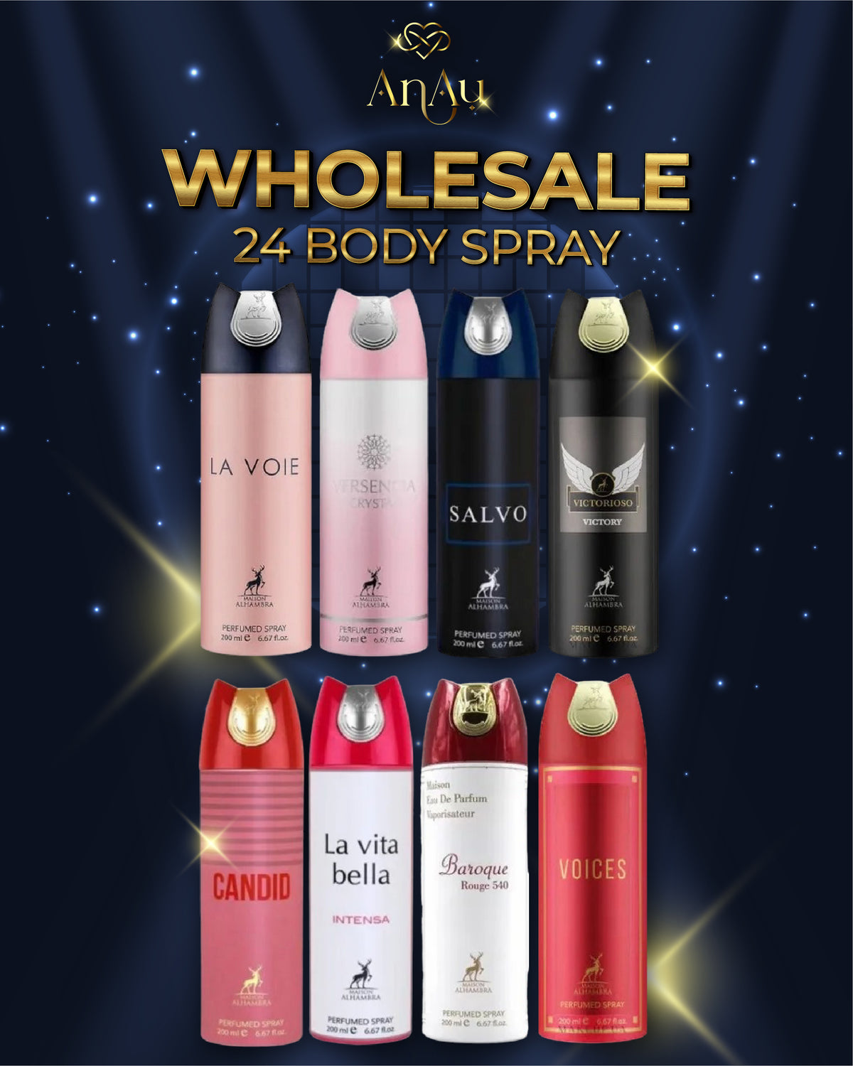 24 Pack Mix Maison Alhambra Body Spray