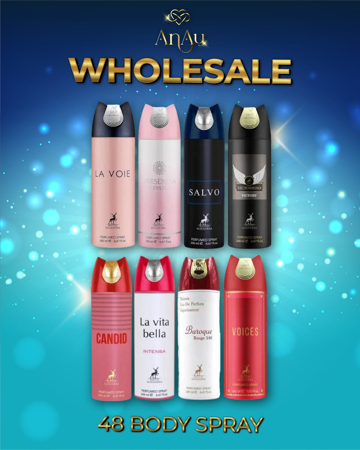 48 Pack Mix Maison Alhambra Body Spray