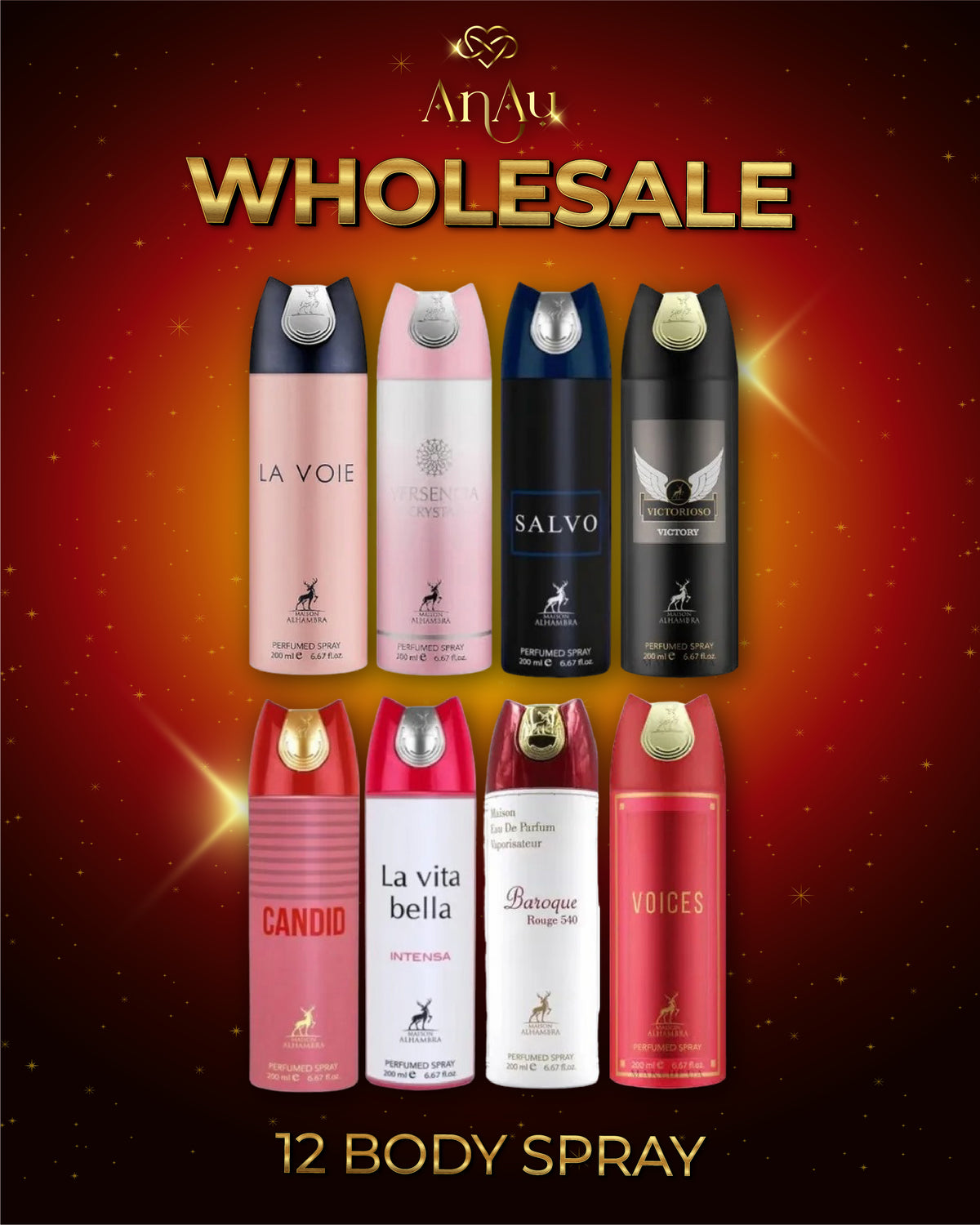 12 Pack Mix Maison Alhambra Body Spray