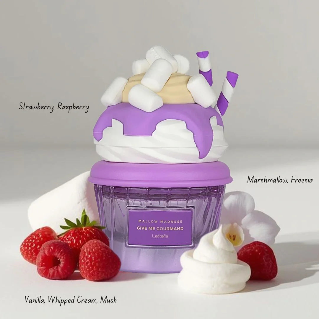 Give me Gourmand Mallow Madness Eau de Parfum Spray 75ml (2.5 oz) by Lattafa