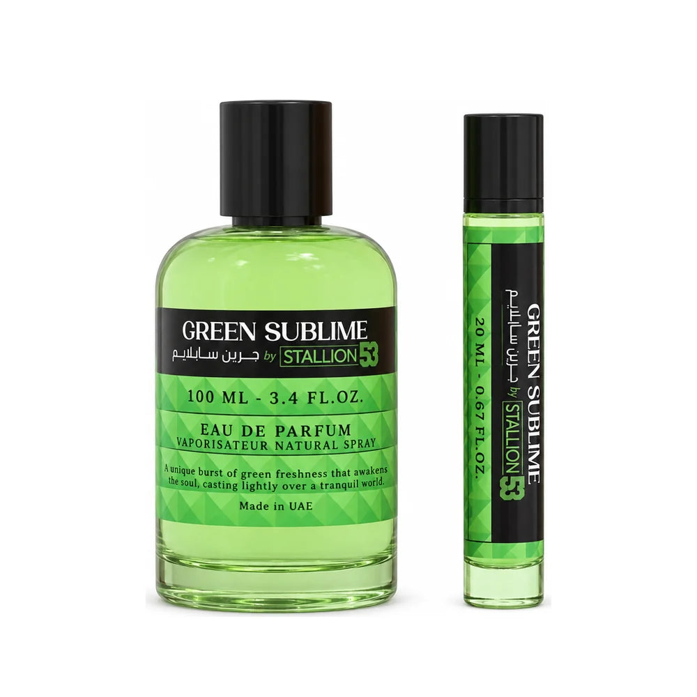 SET GREEN SUBLIME BY STALLION 53 UNISEX (2pc) EDP SP - 100ml (3.4oz) & 20ml (0.68oz) By Emper